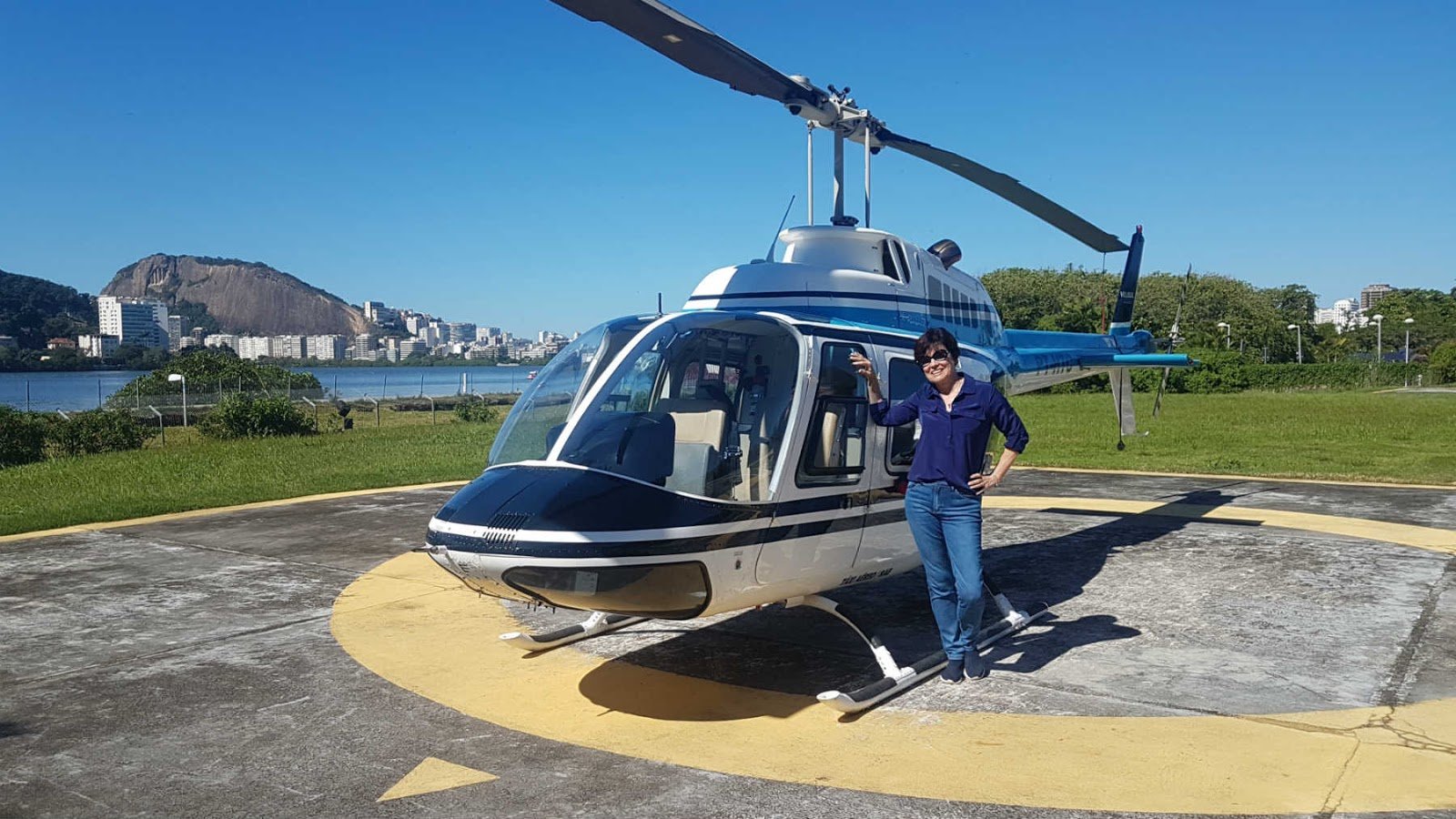 Lagoa Rodrigo de Freitas no Rio de Janeiro. Heliponto da Helisght na Lagoa Rodrigo de Freitas.