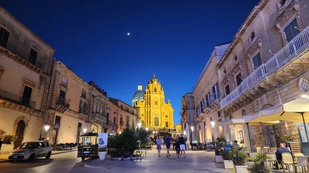 Noite em Ragusa na Sicília
